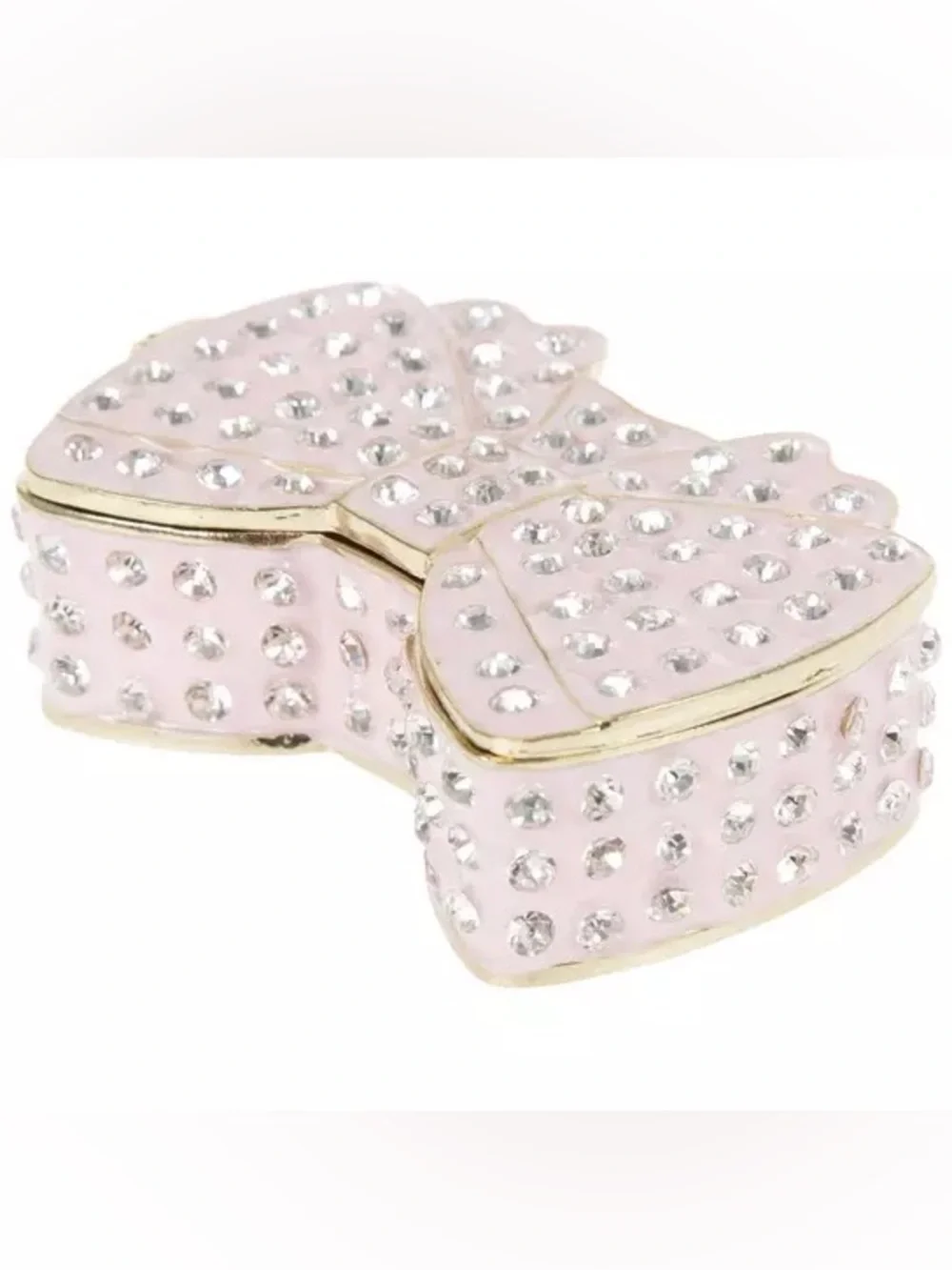 Pink Rhinestone Bow Jewelry Box